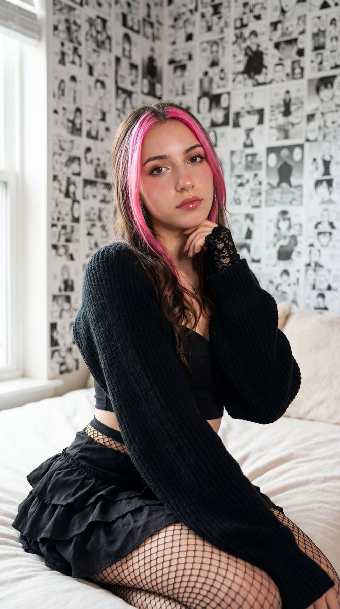 Sample output image for Photorealistic manga-themed bedroom portrait