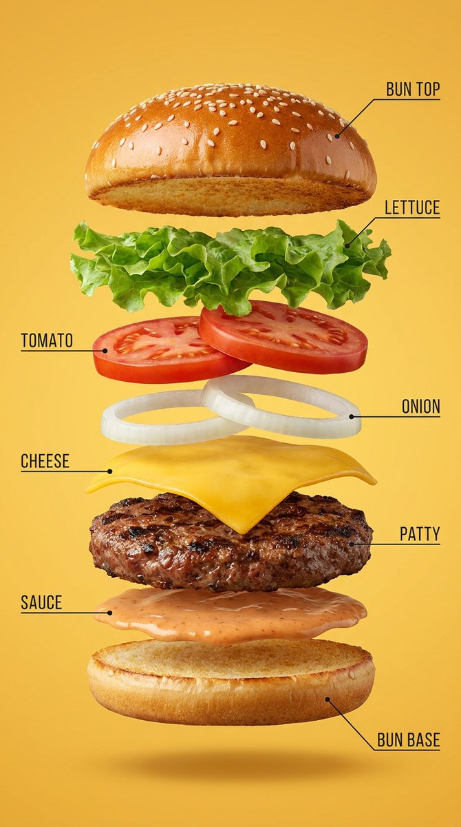 Sample output image for Vertical Exploded Food Infographic