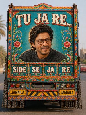 Pakistani Truck Art Portrait AI image template preview