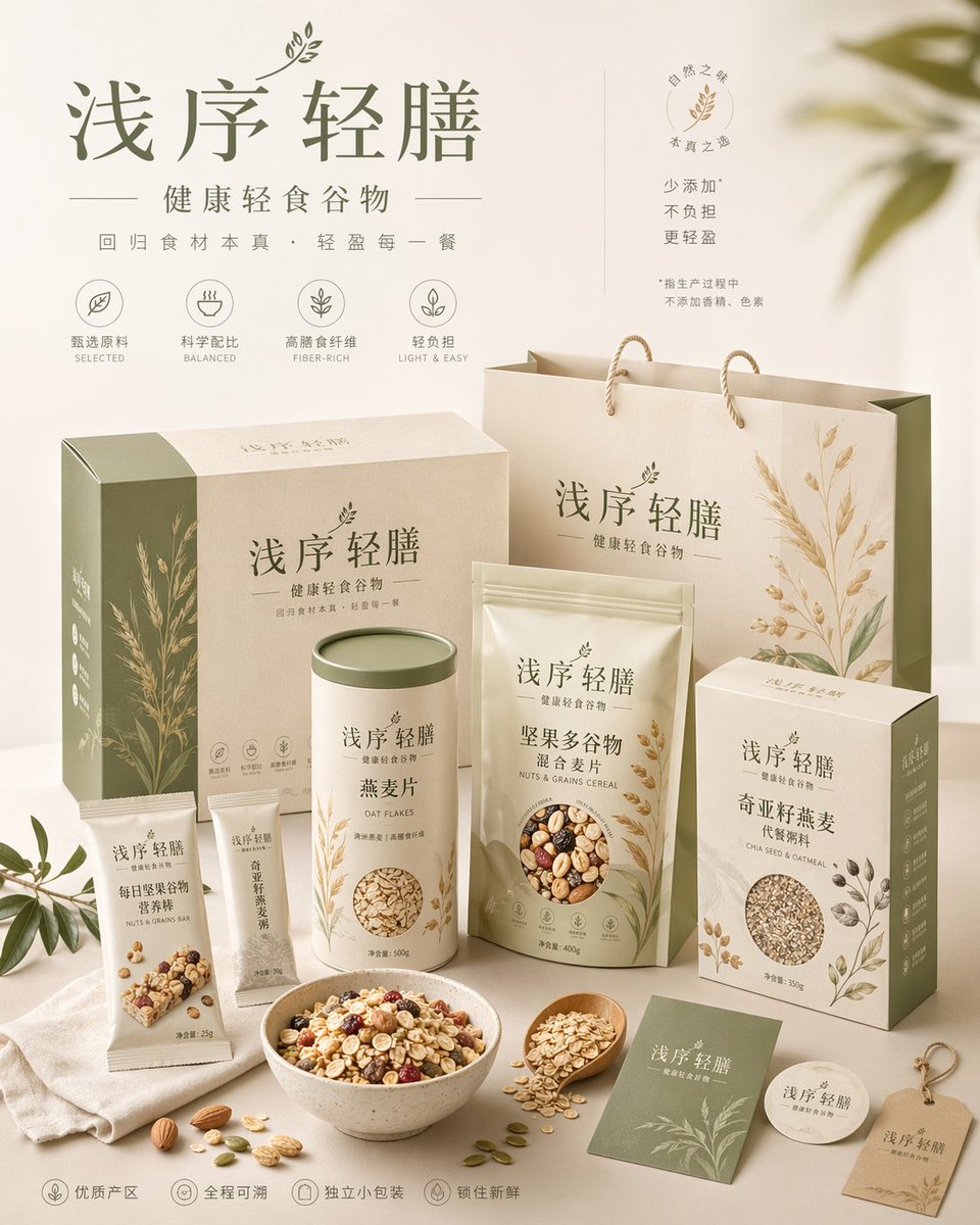 Professional Brand Packaging System Qwen Image prompt example variation 2: A comprehensive, high-aesthetic prompt for creating a complete brand packaging system display with...