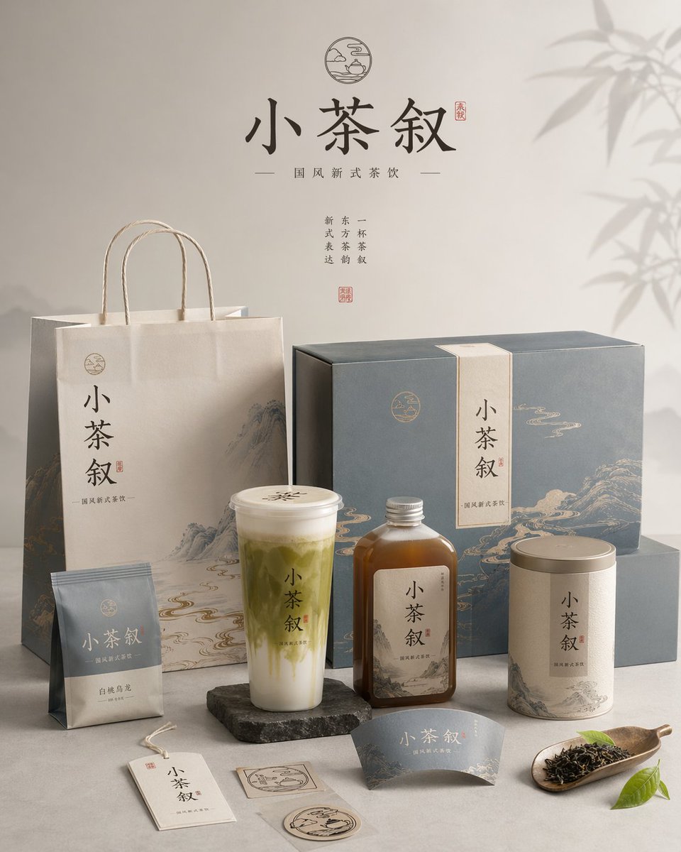 Professional Brand Packaging System Qwen Image prompt example variation 4: A comprehensive, high-aesthetic prompt for creating a complete brand packaging system display with...