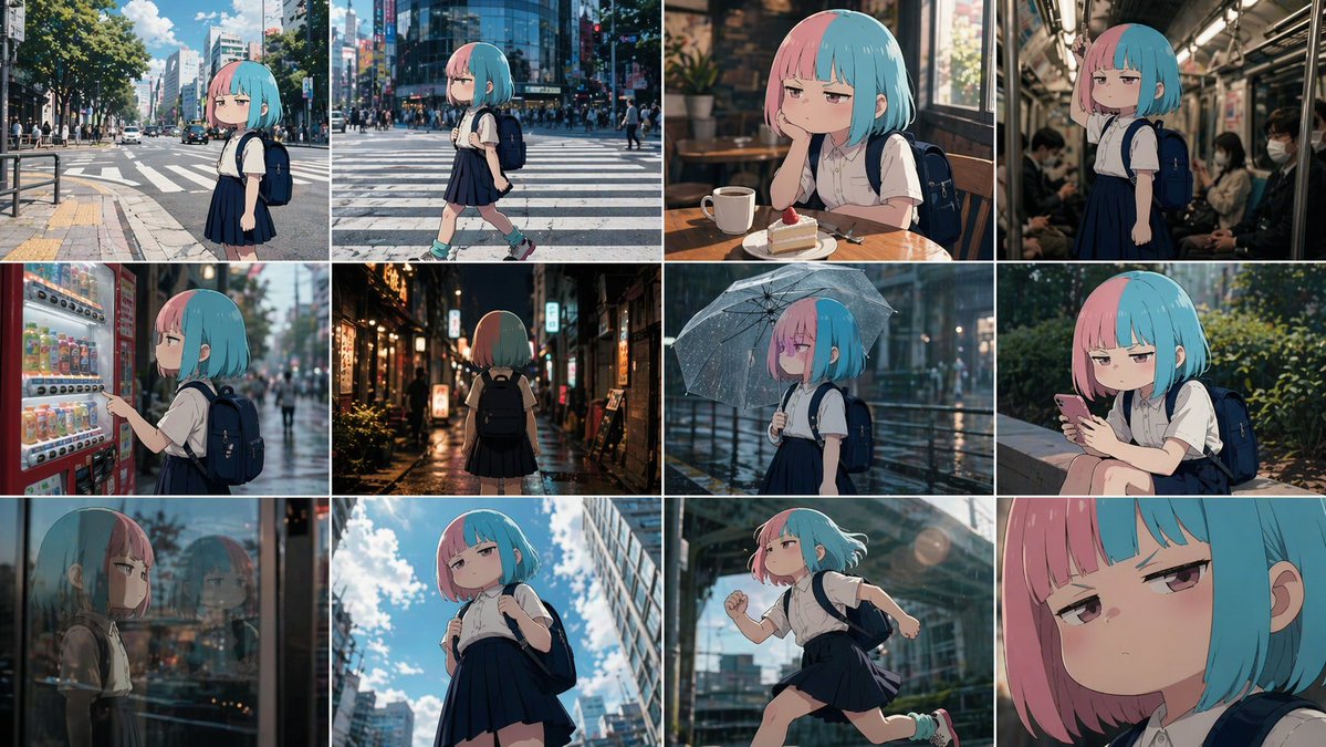 Anime Character in Real World Grid example 2