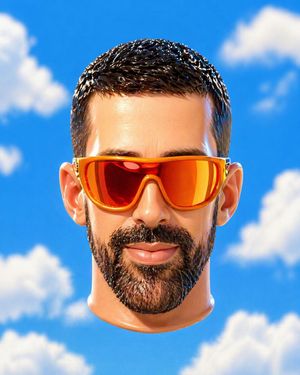 Surreal Floating Head Sky Portrait