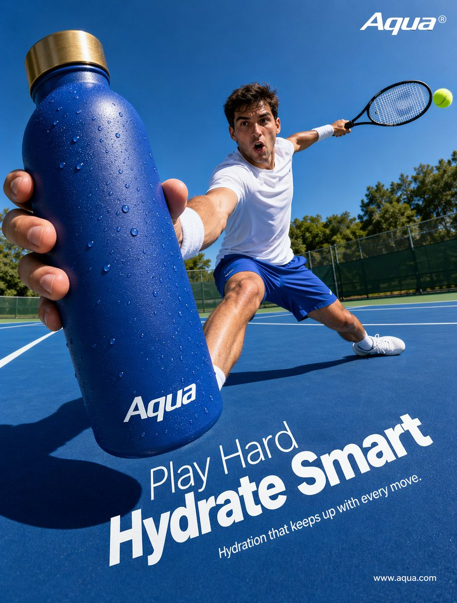 Tennis Hydration Ad Poster