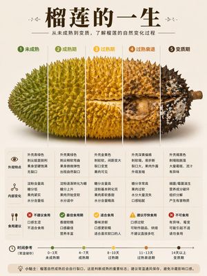 Durian Ripening Lifecycle Infographic