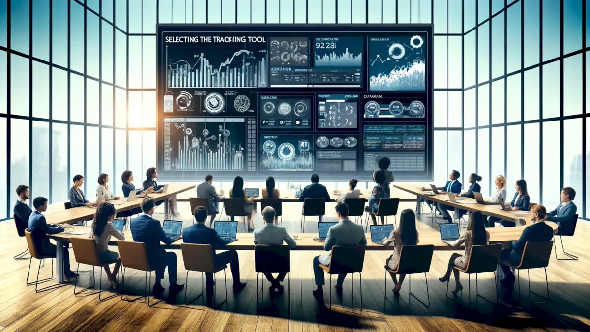 Futuristic Boardroom Analytics Meeting Qwen Image prompt example: This prompt generates a polished wide-angle corporate meeting scene centered on a giant futuristic data...