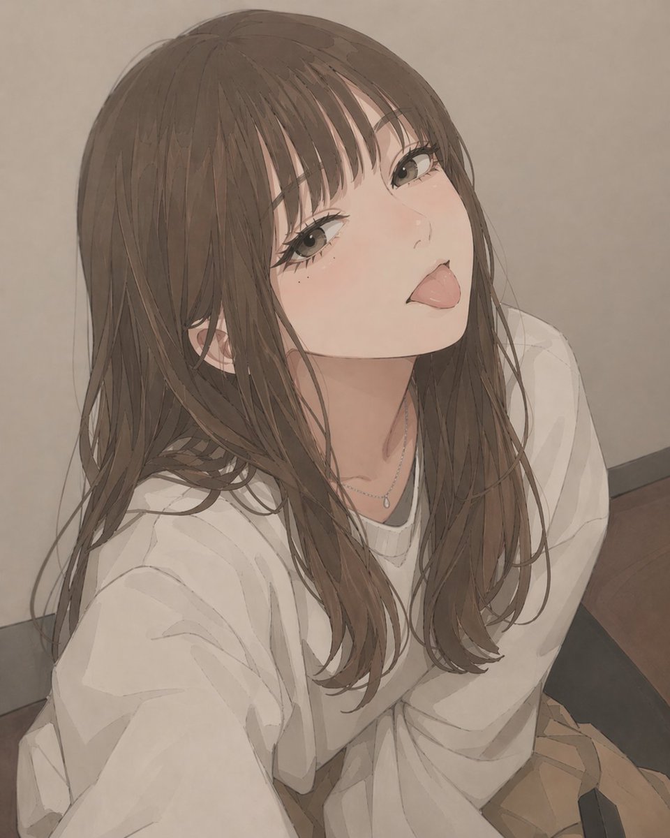 Censored Anime Girl Selfie Portrait