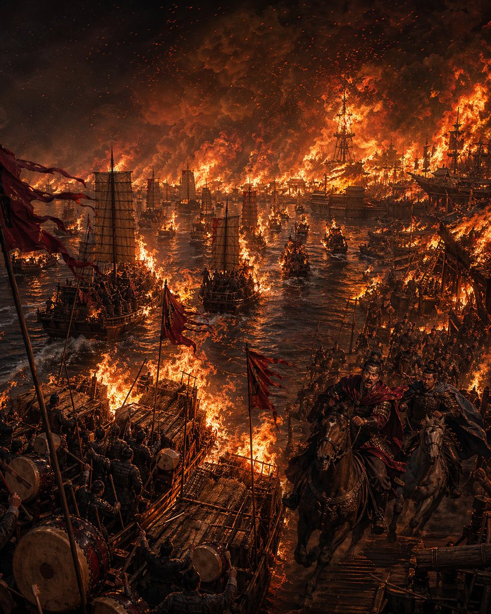 Burning Red Cliffs Night Battle