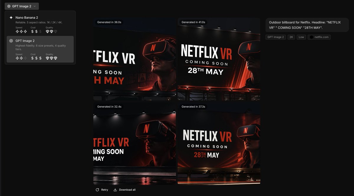 Brand Guide to Ad Concepts UI Qwen Image prompt example: This prompt transforms a brand style reference into a polished AI creative-tool screenshot that showcases four on-brand...