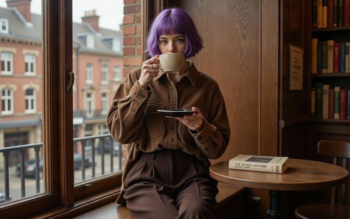 Sample output image for Dark Academia Library Portrait