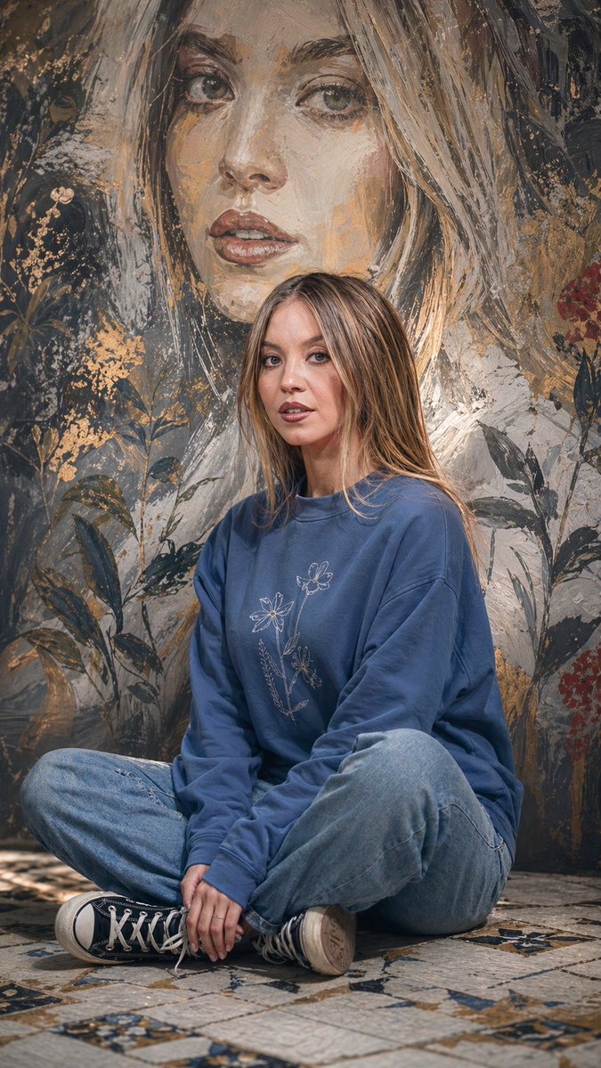 Artistic Portrait with Mural Background reference image 1