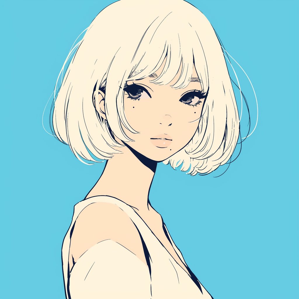 Minimalist Anime Girl Side Profile