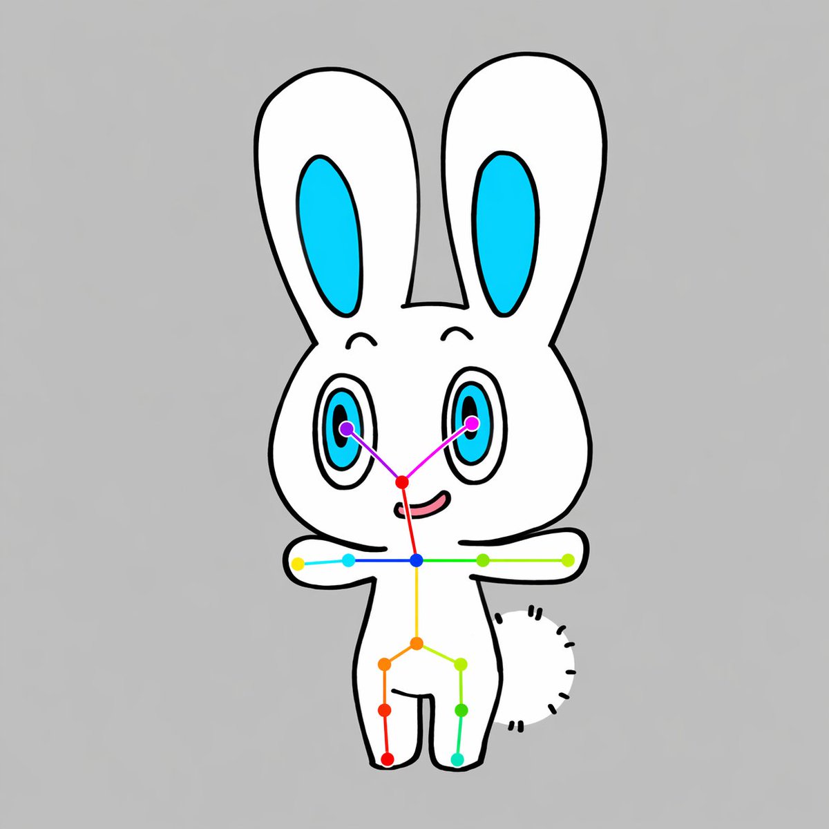 Chibi Rabbit OpenPose Diagram