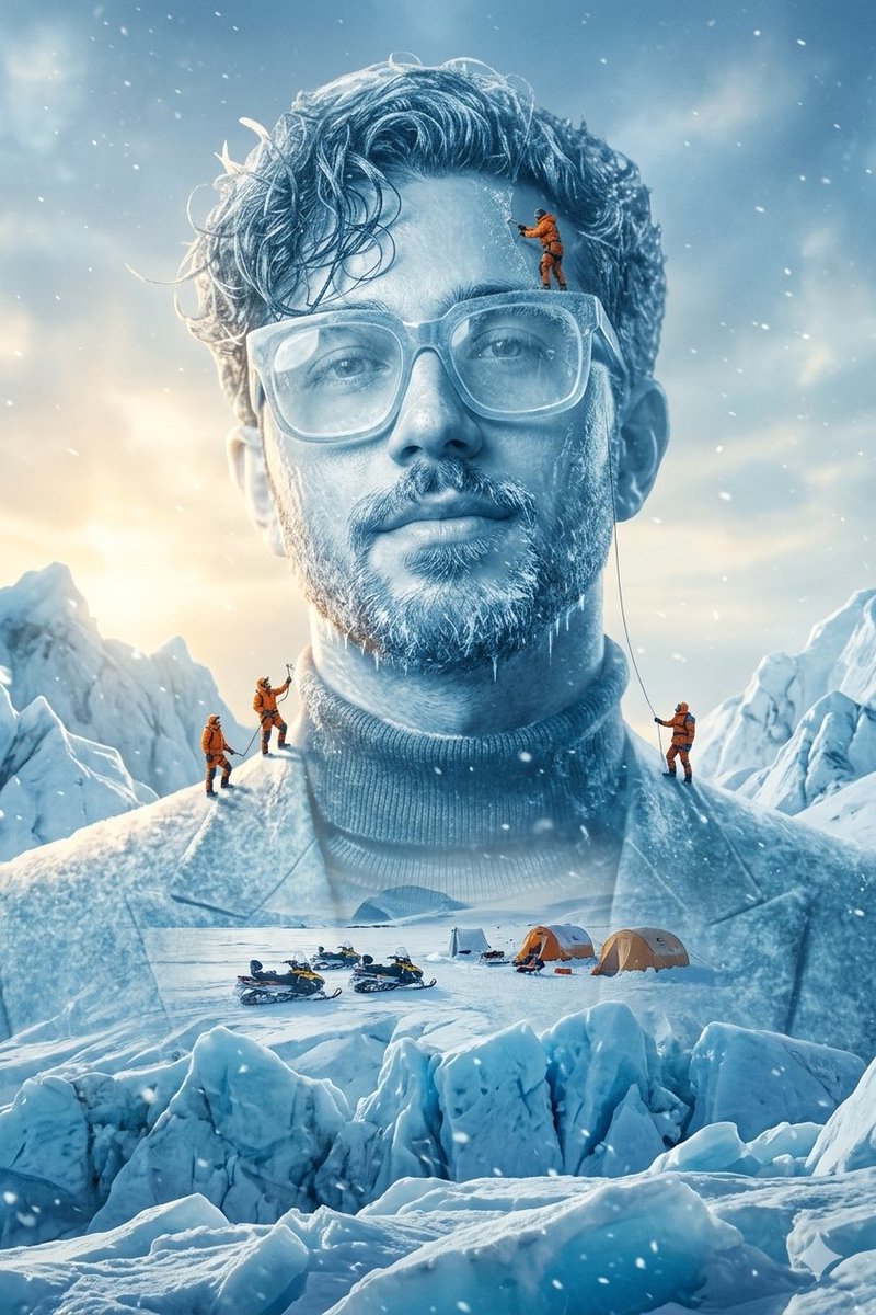 Sample output image for Arctic Glacier Ice Sculpture Prompt