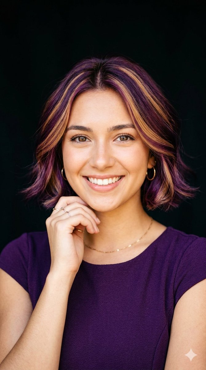 Sample output image for Radiant Purple Bob Portrait