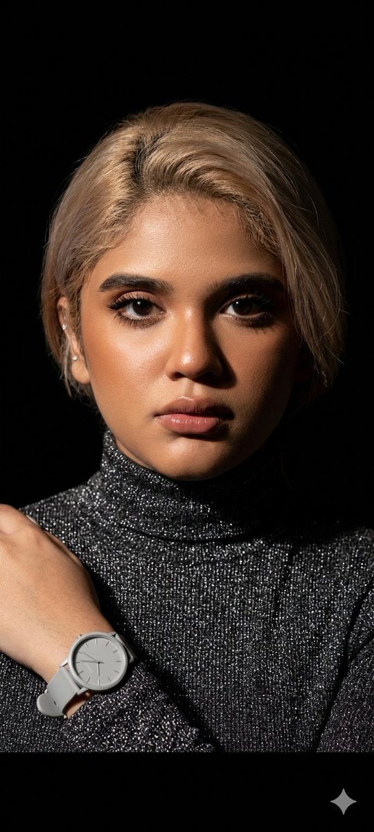 Sample output image for Elegant Studio Portrait with Sparkling Top