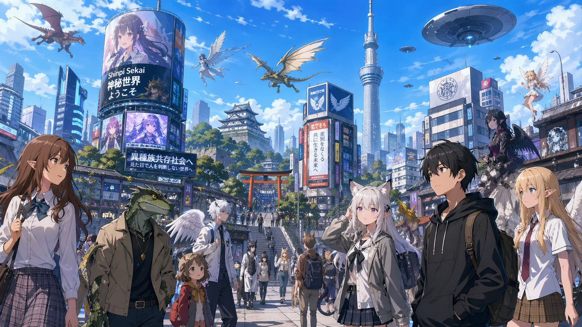 Fantasy Tokyo Coexistence Cityscape