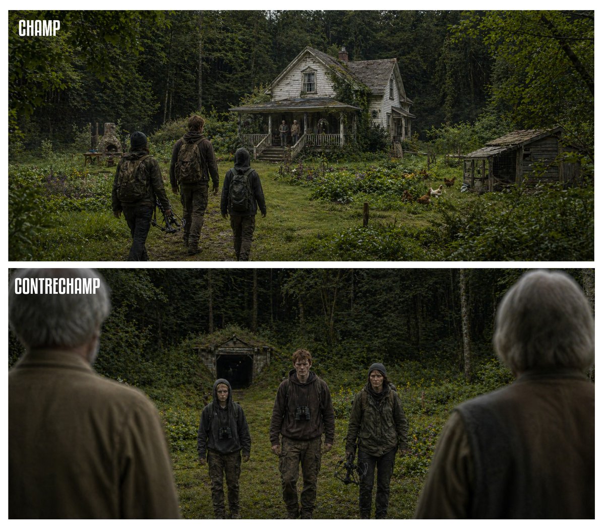 Cinematic Champ/Contrechamp Diptych