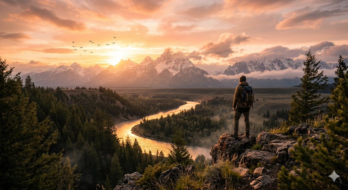Sample output image for Cinematic Mountain Sunset