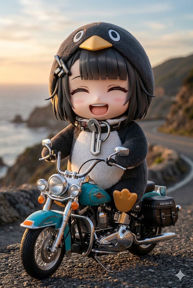 Sample output image for Chibi Penguin on a Motorcycle
