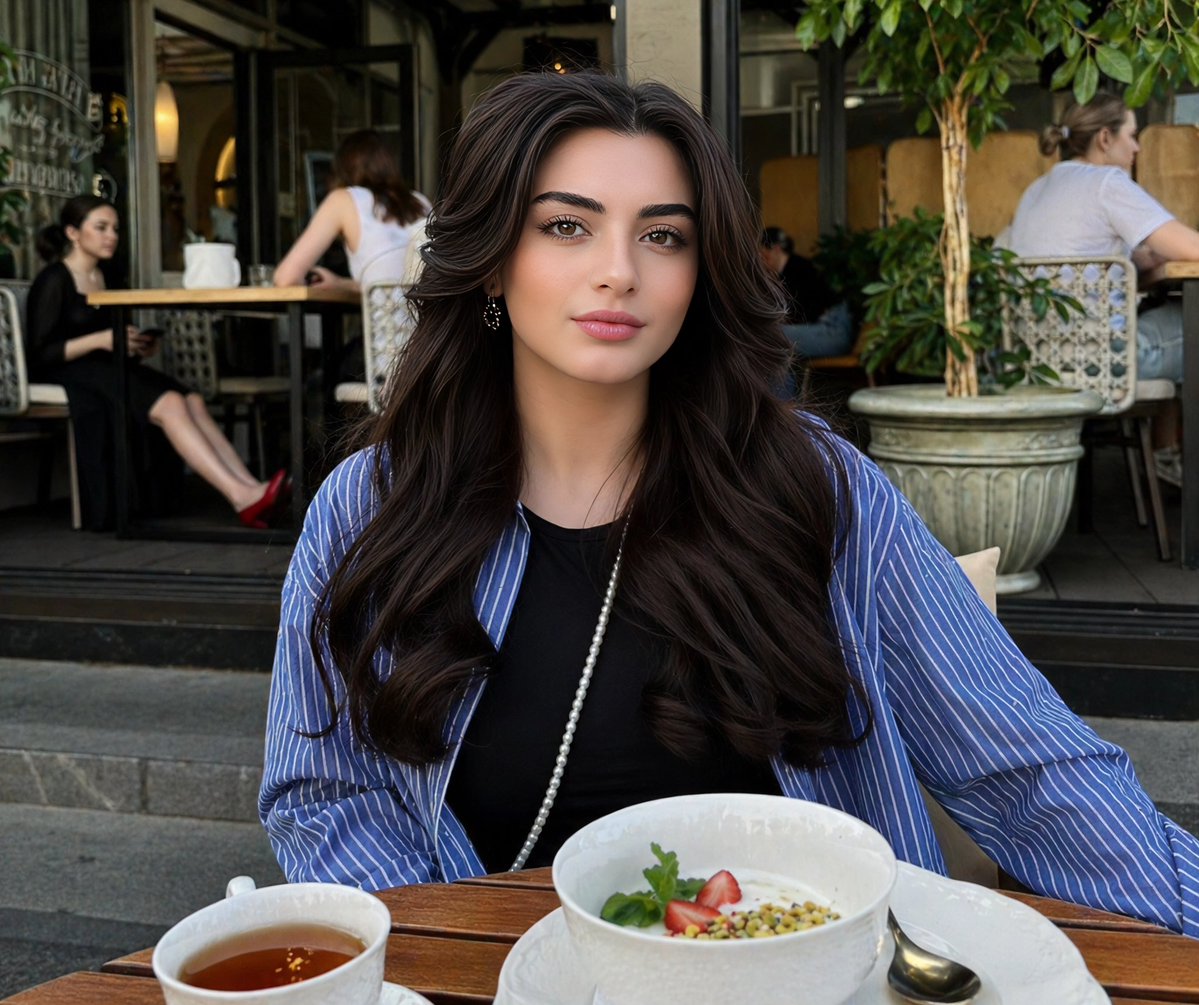 Lifestyle Portrait at Outdoor Café