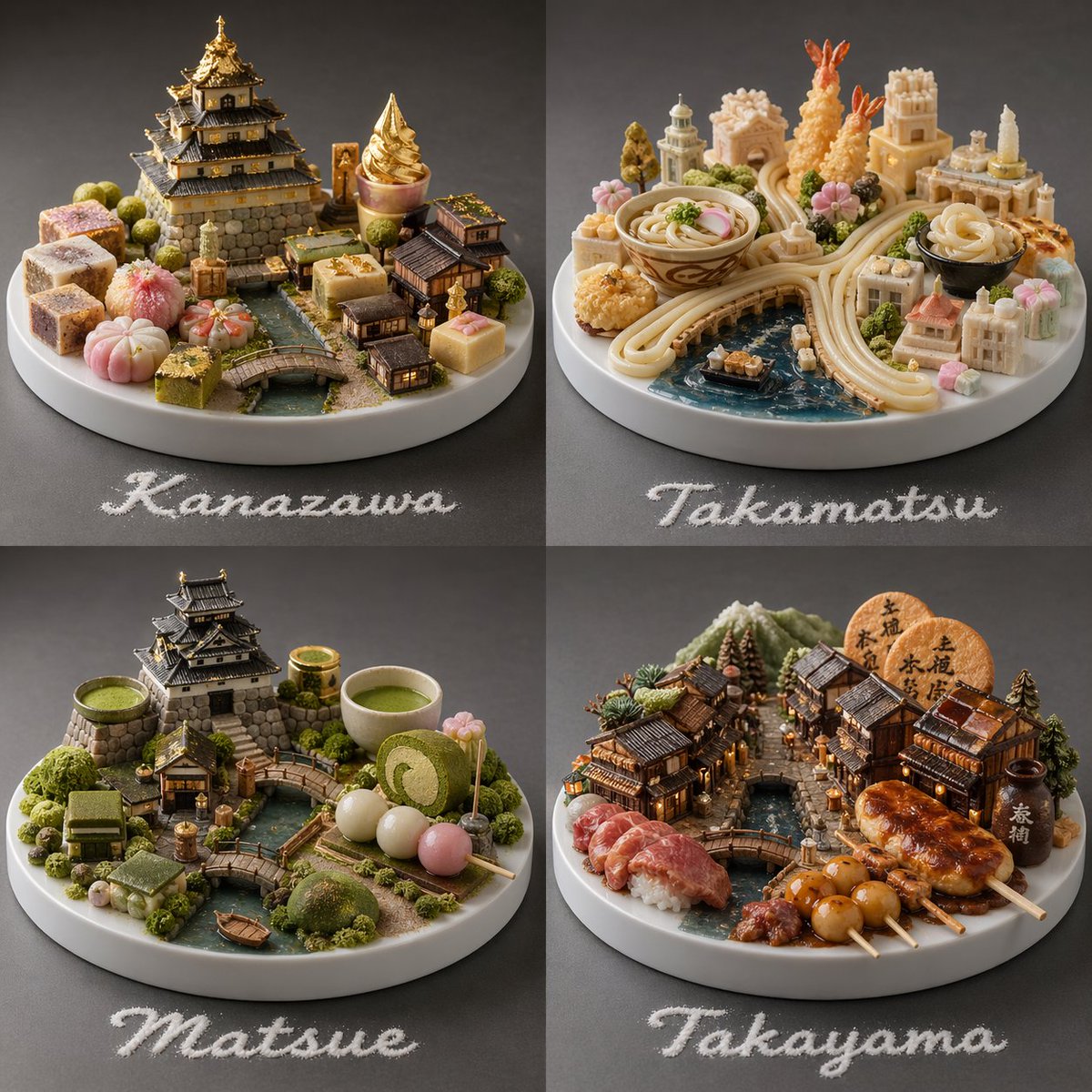 Infographic / Edu Visual - Food-Based Micro-Cities Visualization generated image example