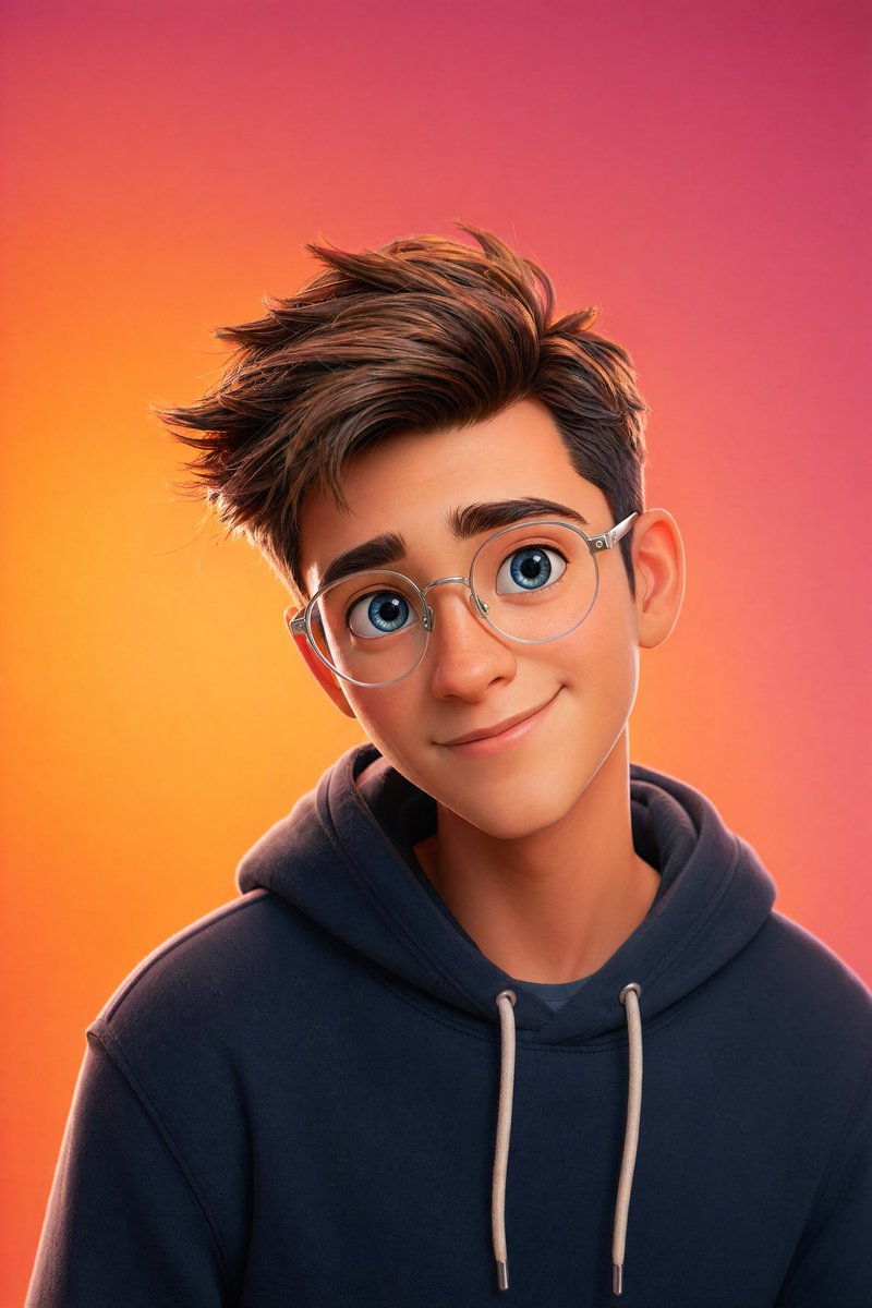 Pixar-Style 3D Character Portrait example 2