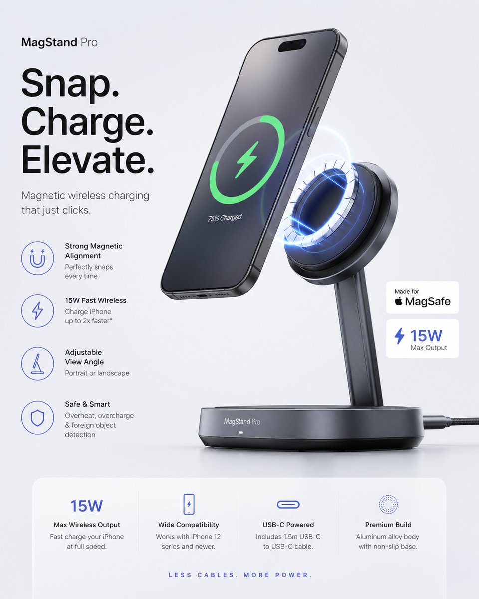E-commerce Main Image - Minimalist Tech Accessory Advertisement generated image example