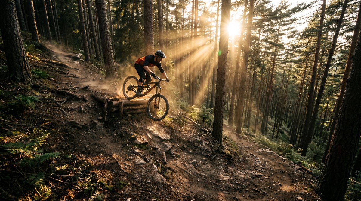Mountain Biker Action Shots Prompt example 2