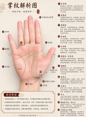 Professional Chinese Palmistry Analysis Chart