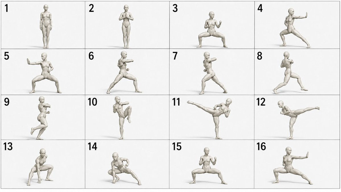 Martial Arts Grid Motion Prompt