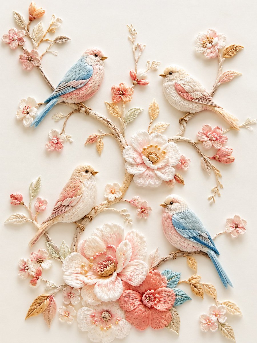 Product Marketing - Exquisite Relief Embroidery Illustration generated image example