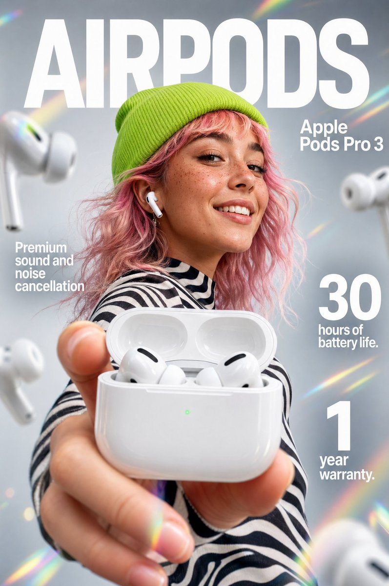 Product Marketing - Premium Earbuds Ad Poster generated image example
