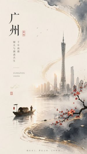Guangzhou Ink-Wash City Poster