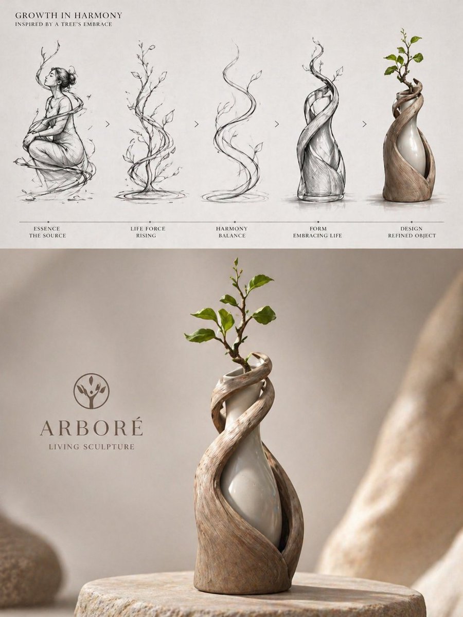 Product Marketing - Luxury Biophilic Vase Concept Poster generated image example