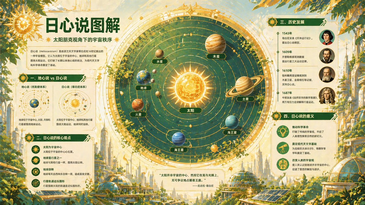 Heliocentric Theory Infographic Poster