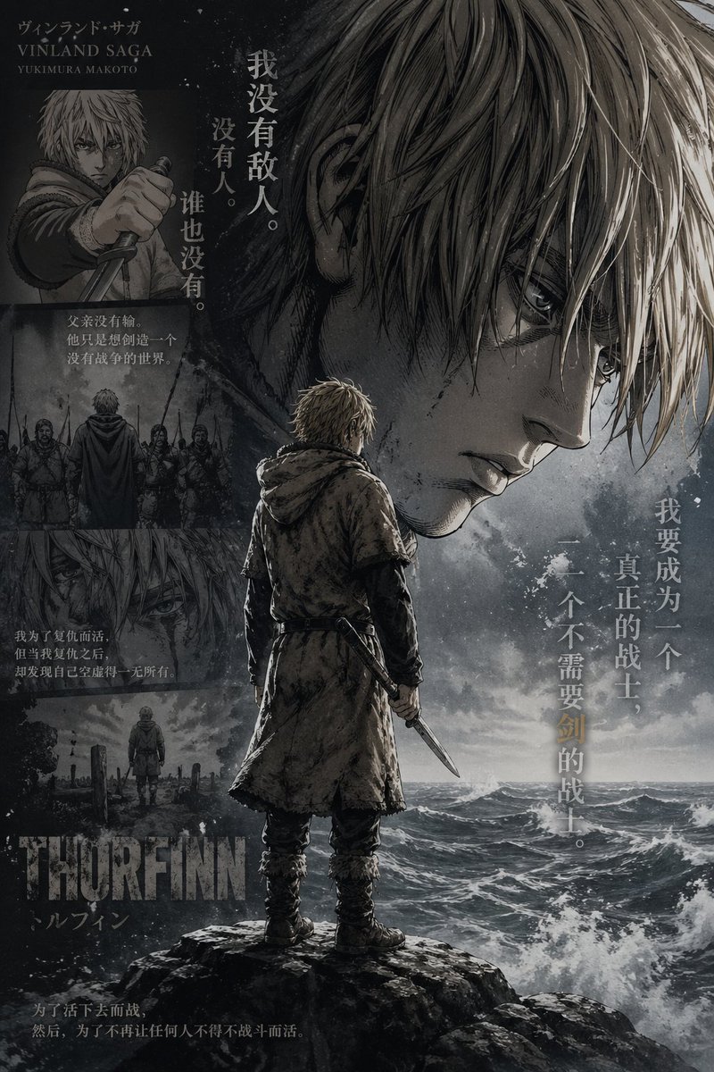 Comic / Storyboard - Vinland Saga Thorfinn Storm Poster generated image example
