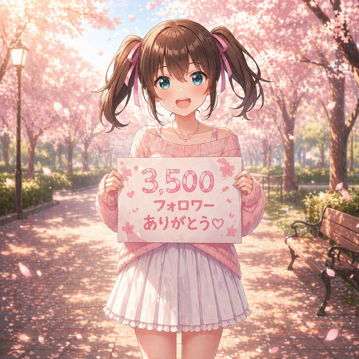 Social Media Post - Anime Sakura Thank-You Portrait generated image example