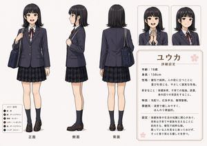 Anime Schoolgirl Reference Sheet