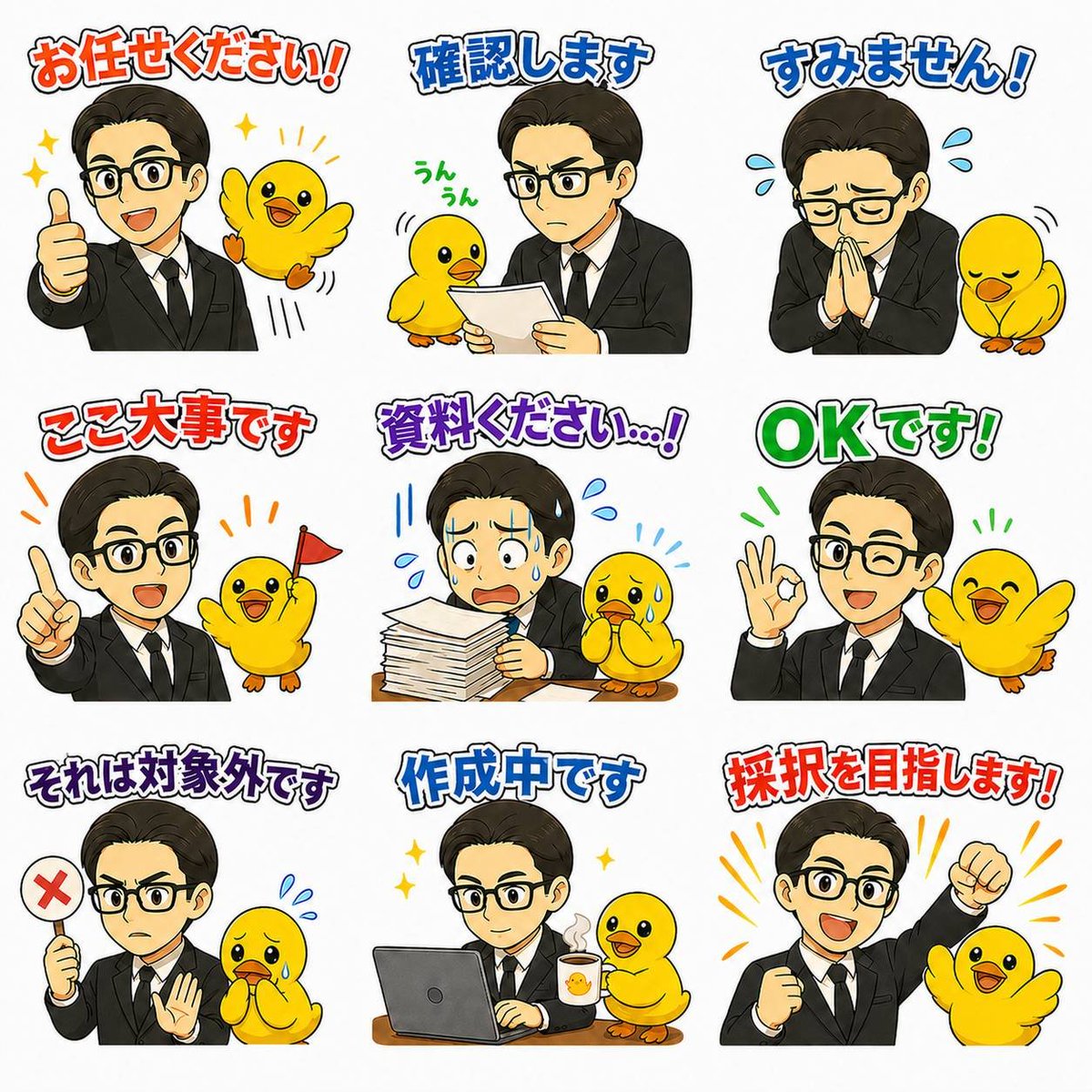 Japanese Office LINE Sticker Sheet