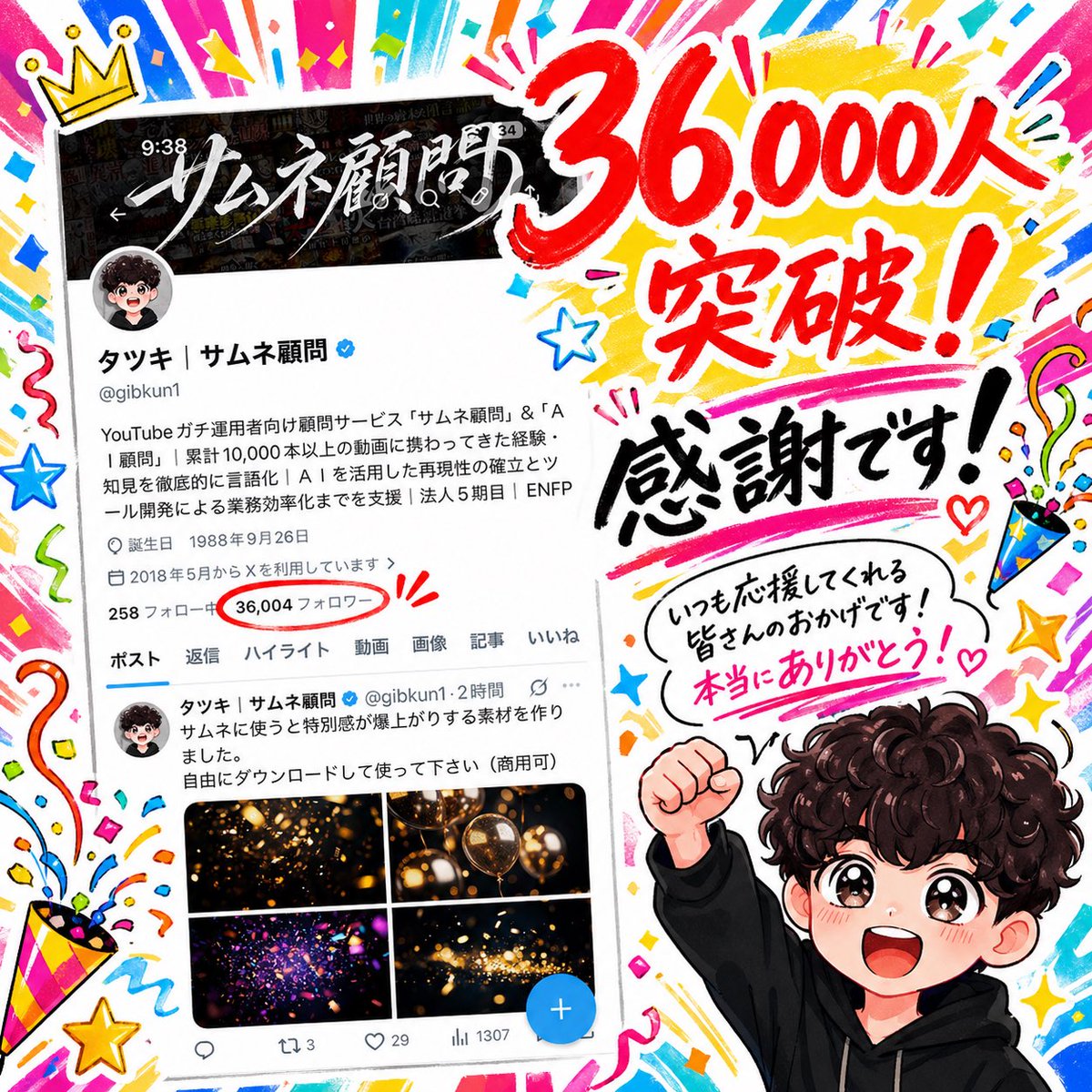 Japanese 36K Followers Celebration Poster