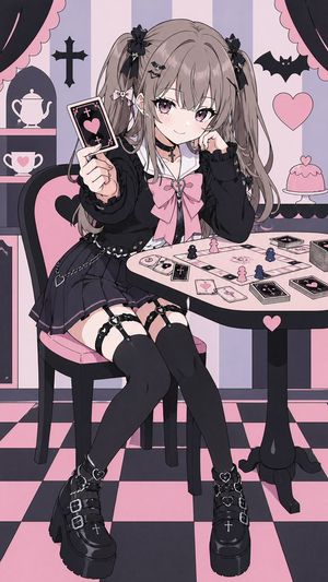 Pastel Goth Girl Playing Cards