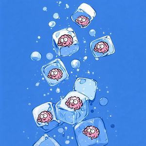 Cute Brains Frozen in Ice Cubes