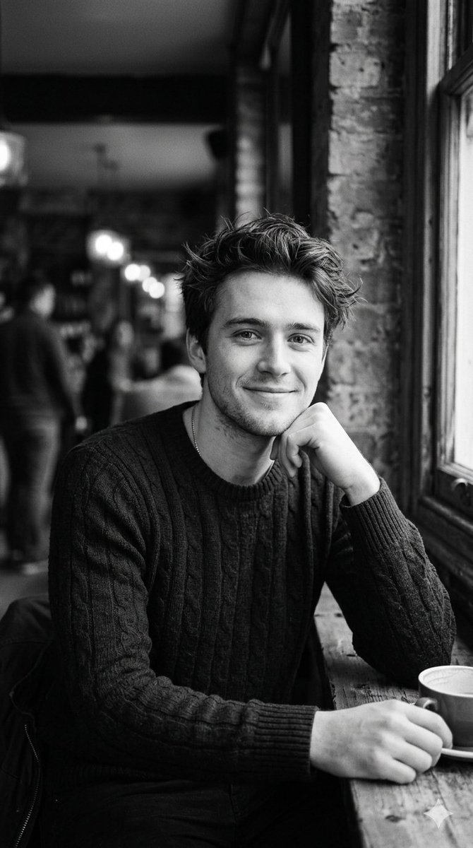 Sample output image for Black and White Cafe Portrait