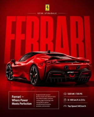 Premium Ferrari Advertisement Poster