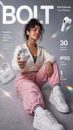 Premium Wireless Earbud E-commerce Infographic