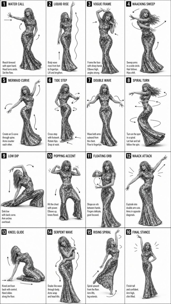 Infographic / Edu Visual - Instructional dance poster prompt generated image example