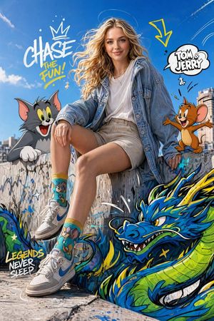 Fashion Editorial with Cartoons