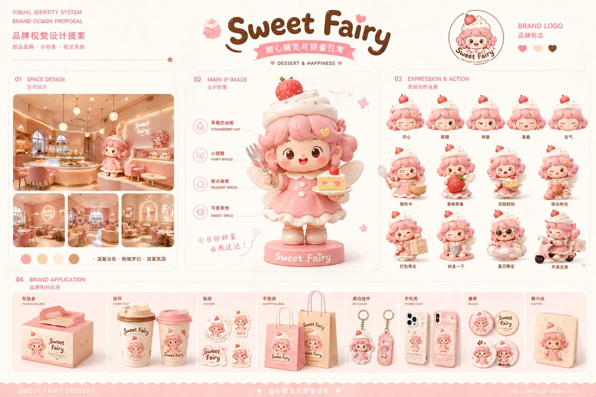 Product Marketing - Dessert Brand Visual Identity Proposal Board generated image example