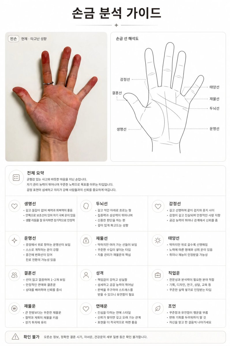 Infographic / Edu Visual - Premium Korean Palm Reading Guide generated image example
